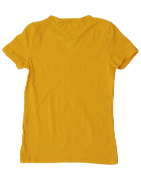 T-shirt damski Tommy Hilfiger Top UK 10 mały żółty
