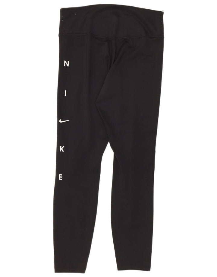 Damskie legginsy Nike Graphic UK 10, małe, czarne, poliestrowe