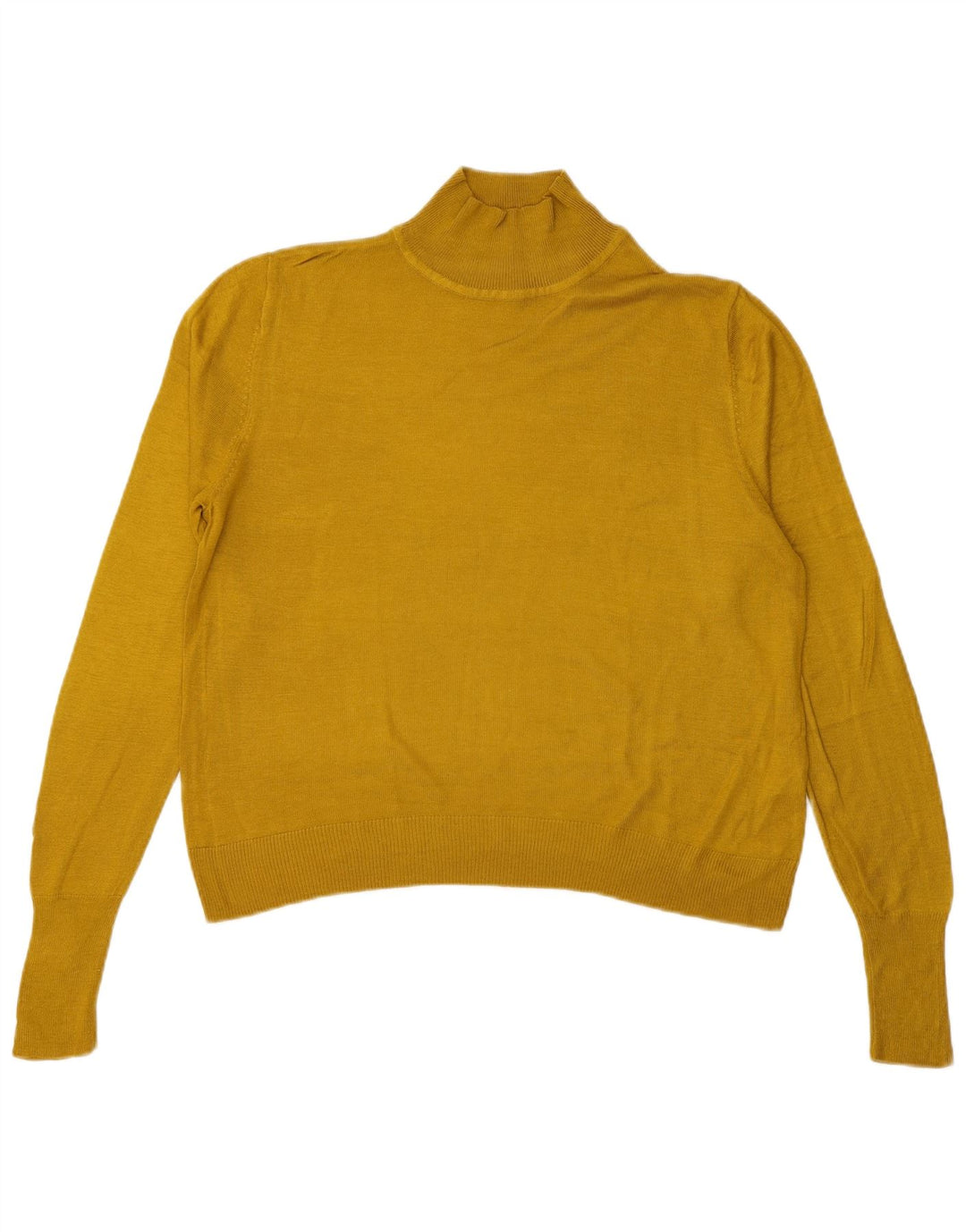 Damski sweter oversize z golfem Zara UK 10 Small, żółta wiskoza