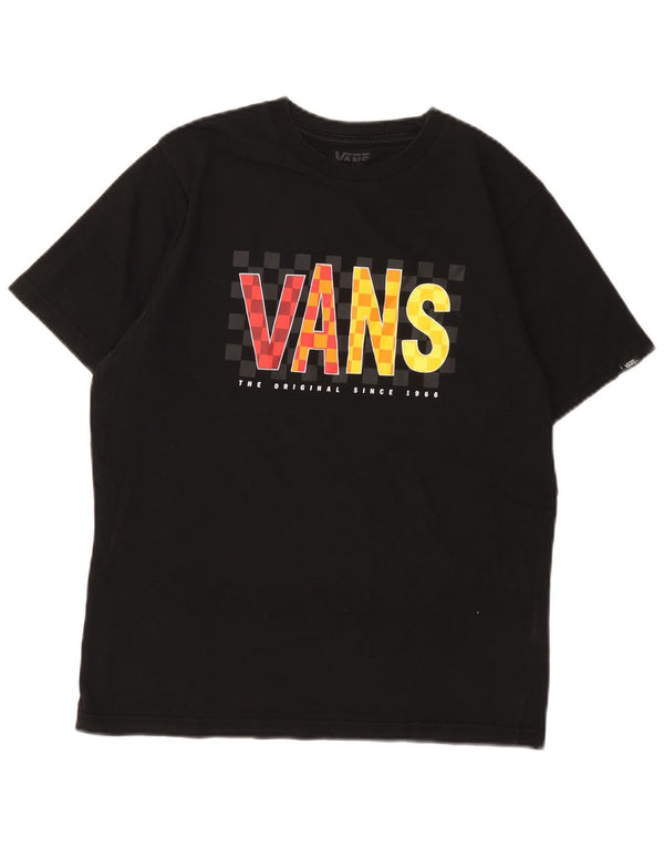 Chłopięcy T-shirt z grafiką Vans o klasycznym kroju, 14-15 lat XL, czarny, bawełniany