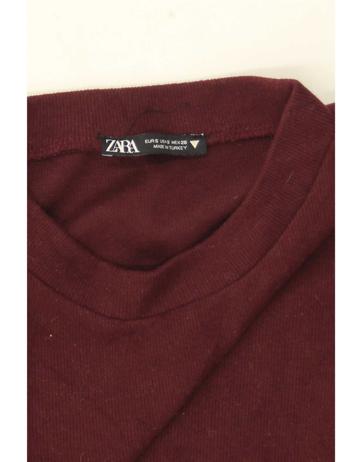 Damska krótka bluzka Zara UK 8 Small Burgund