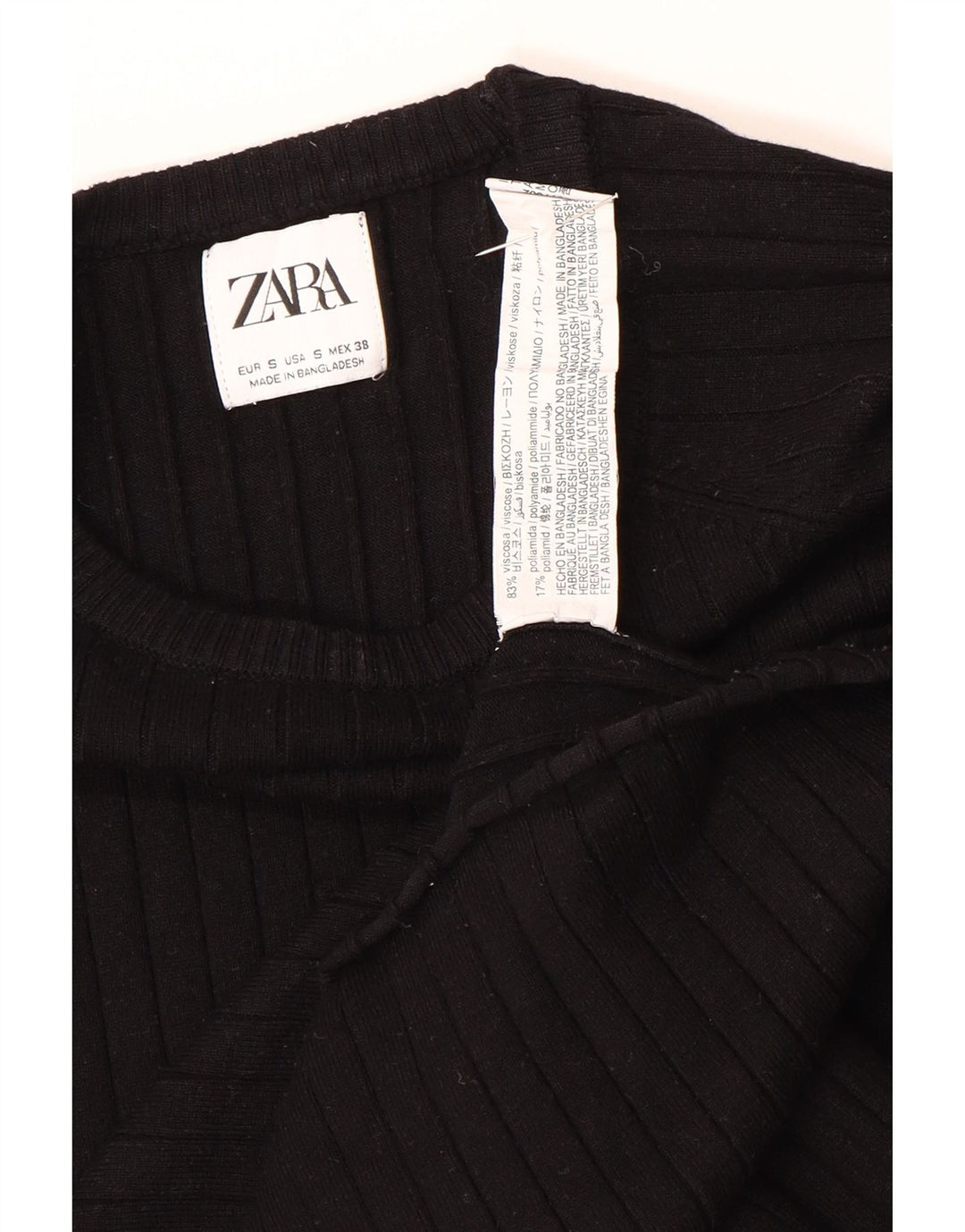 Męski sweter z dekoltem w łódkę Zara, mały, czarny, wiskozowy