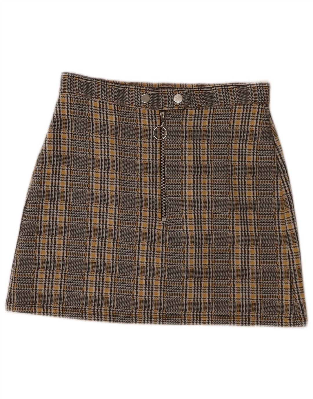 Damska spódniczka mini Topshop UK 8 Small W28 Szara, poliestrowa krata