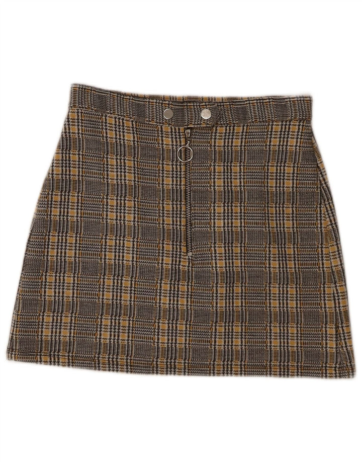 Damska spódniczka mini Topshop UK 8 Small W28 Szara, poliestrowa krata