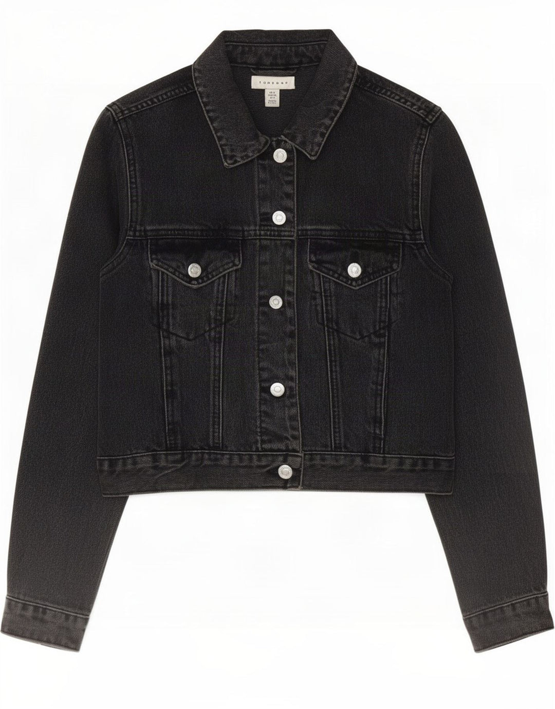 Damska kurtka jeansowa Topshop Crop UK 8, mała, czarna, bawełniana