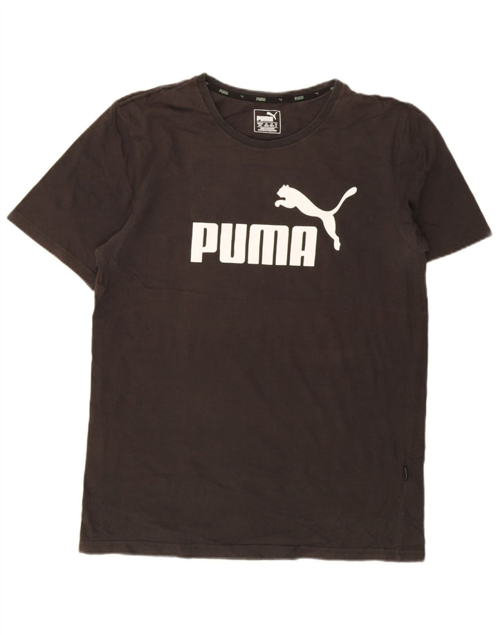Męska koszulka z grafiką Puma, średnia czarna bawełniana