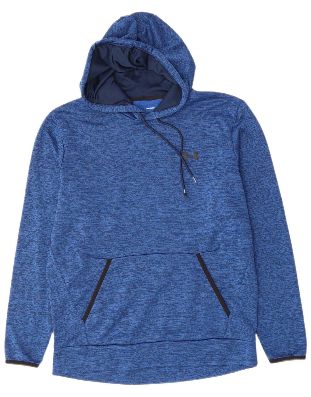 UNDER ARMOUR Męski sweter o luźnym kroju z kapturem, w kolorze średniego niebieskiego, z poliestru w cętki