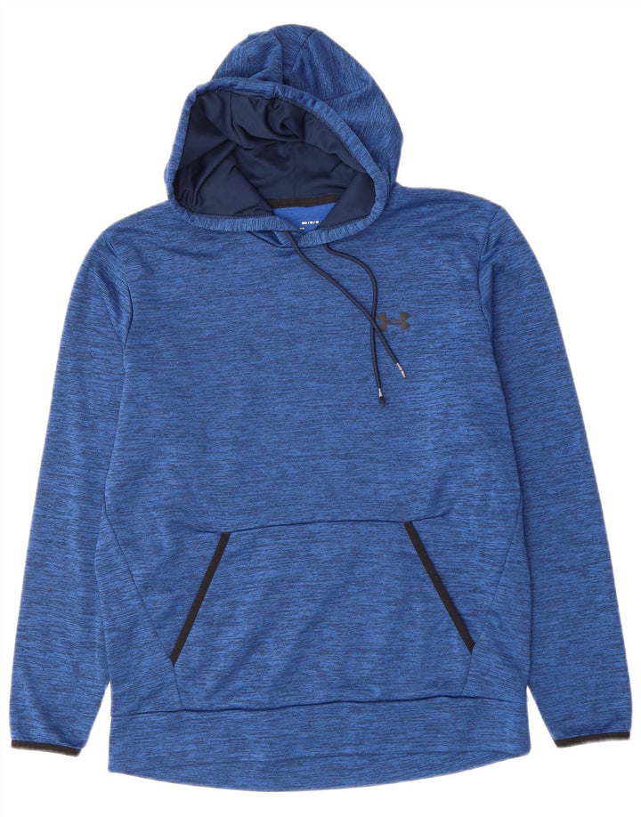 UNDER ARMOUR Męski sweter o luźnym kroju z kapturem, w kolorze średniego niebieskiego, z poliestru w cętki
