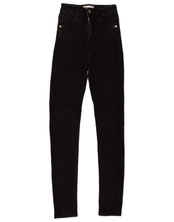 Damskie jeansy obcisłe z wysokim stanem Zara EU 32 2XS W22 L27 Czarne