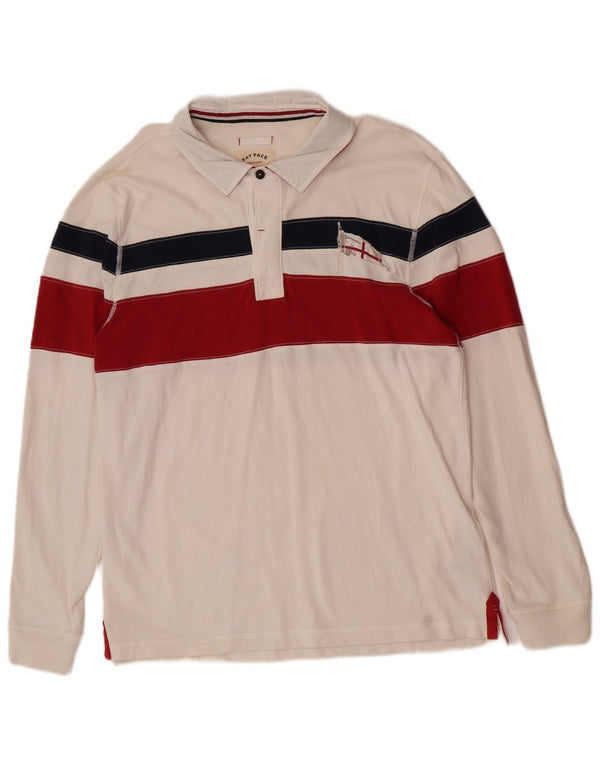 Męska koszulka polo do rugby Fat Face z długim rękawem, duża, w kolorze złamanej bieli