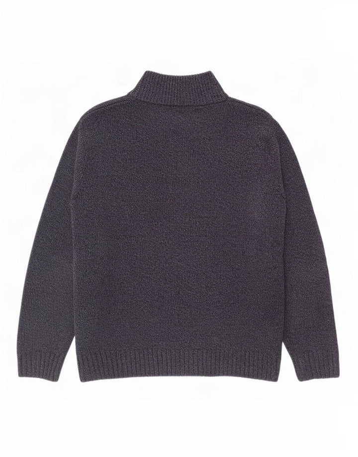 Marks & Spencer Męski sweter zapinany na guziki, duży, granatowy, nakrapiany