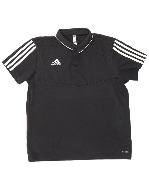 Męska koszulka polo ADIDAS Aeroready, duża, czarna, bawełniana