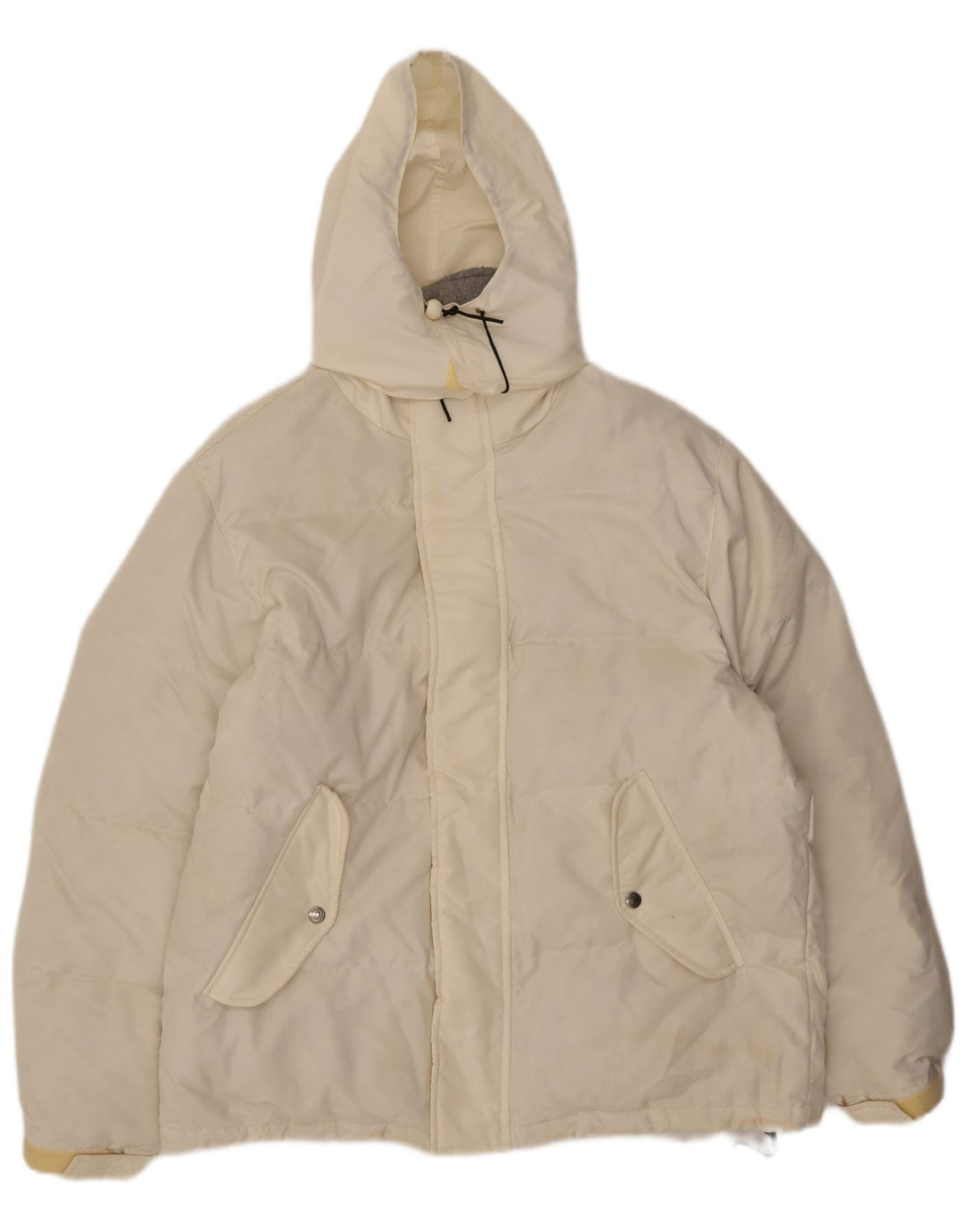 Invicta Męska kurtka z kapturem i luźnym krojem, wyściełana UK 36, mała, biała, poliester