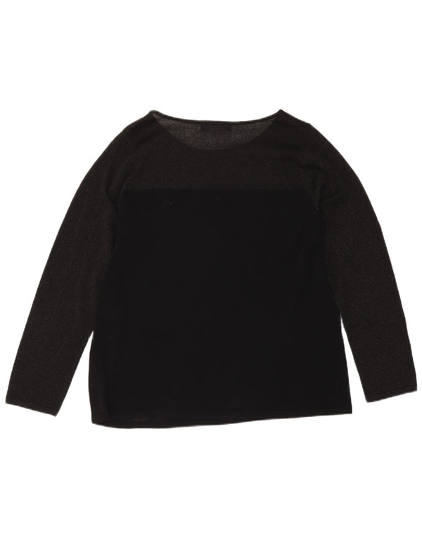 Marks & Spencer Damski top z długim rękawem, UK 18 XL, czarna wiskoza