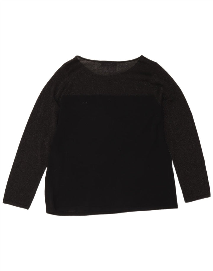 Marks & Spencer Damski top z długim rękawem, UK 18 XL, czarna wiskoza