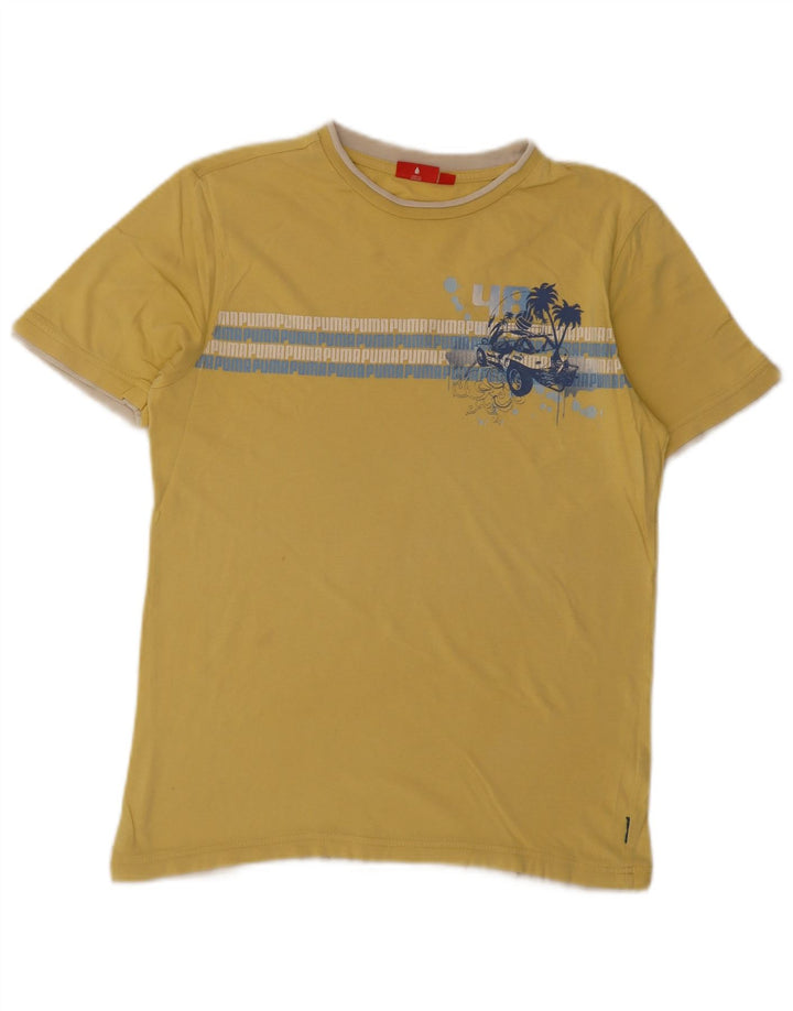 Męski T-shirt Puma z grafiką, mały, żółty