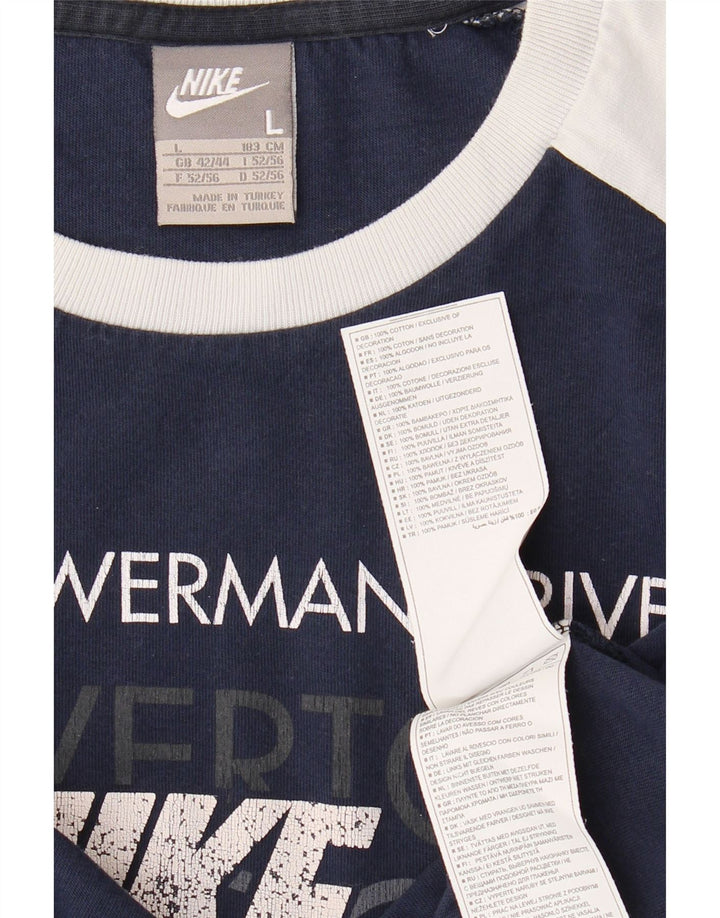 Męska koszulka z grafiką NIKE, duża, bawełniana, w kolorze granatowym