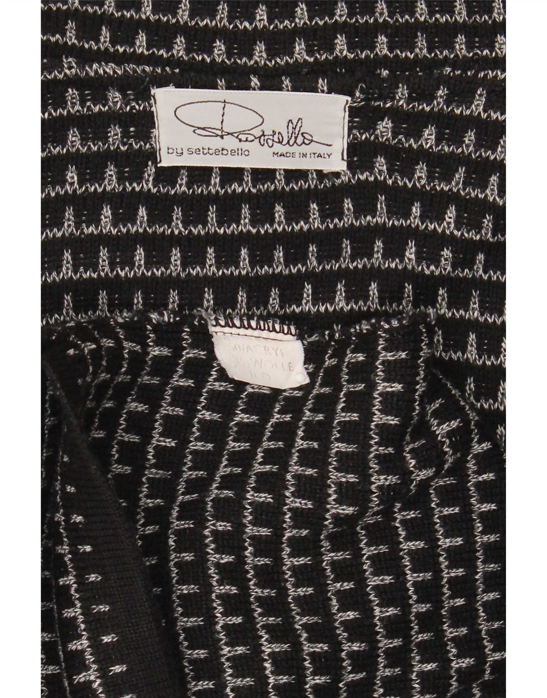 Męski sweter rozpinany Settebello XL w czarną kratkę, akryl