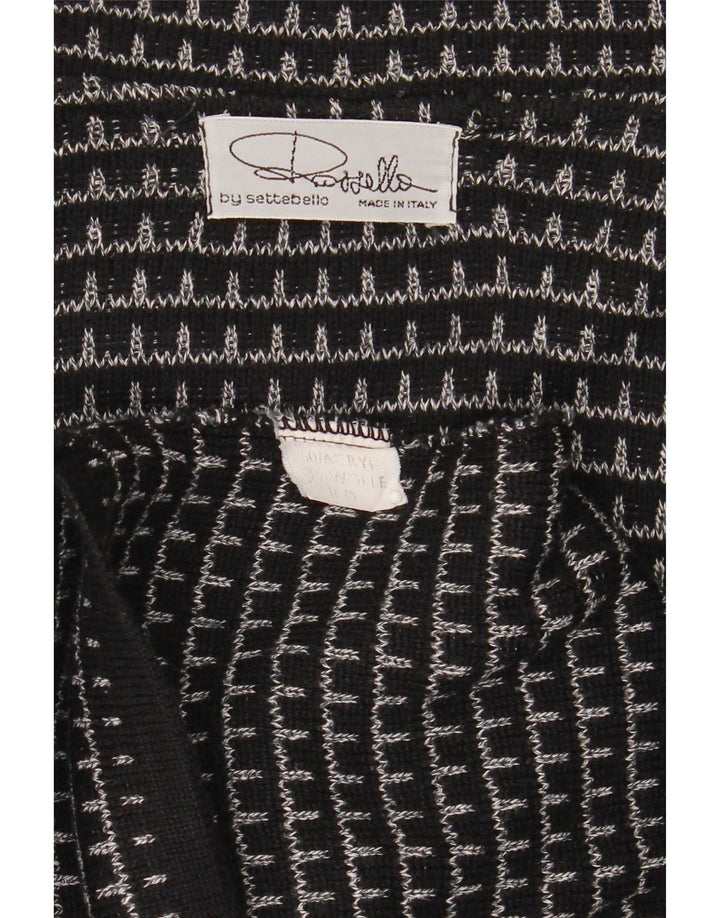 Męski sweter rozpinany Settebello XL w czarną kratkę, akryl