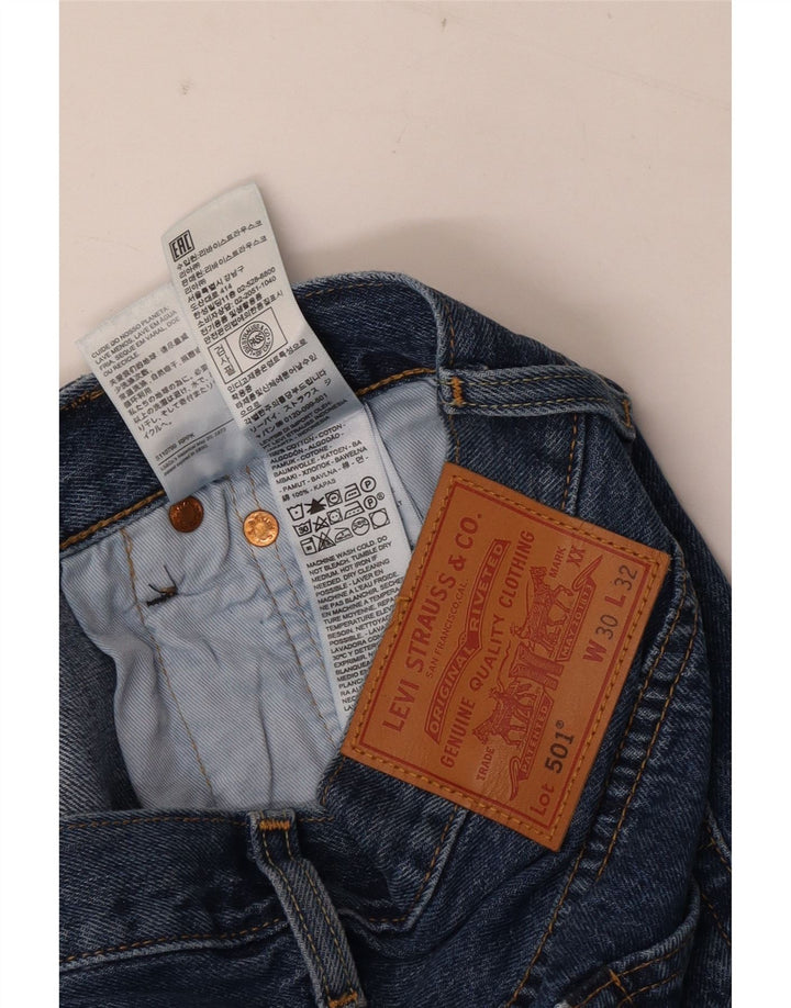 Męskie dżinsy Levi's 501 Straight W30 L32 Niebieskie bawełniane