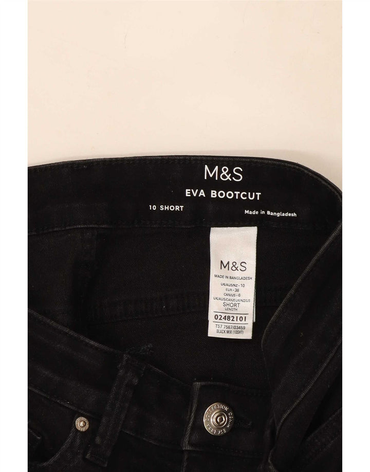 Marks & Spencer Damskie Eva Bootcut Jeansy UK 10 Małe W27 L27 Czarne