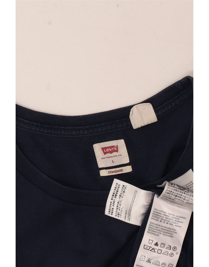 Męski standardowy T-shirt Levi's, duży, granatowy, bawełniany