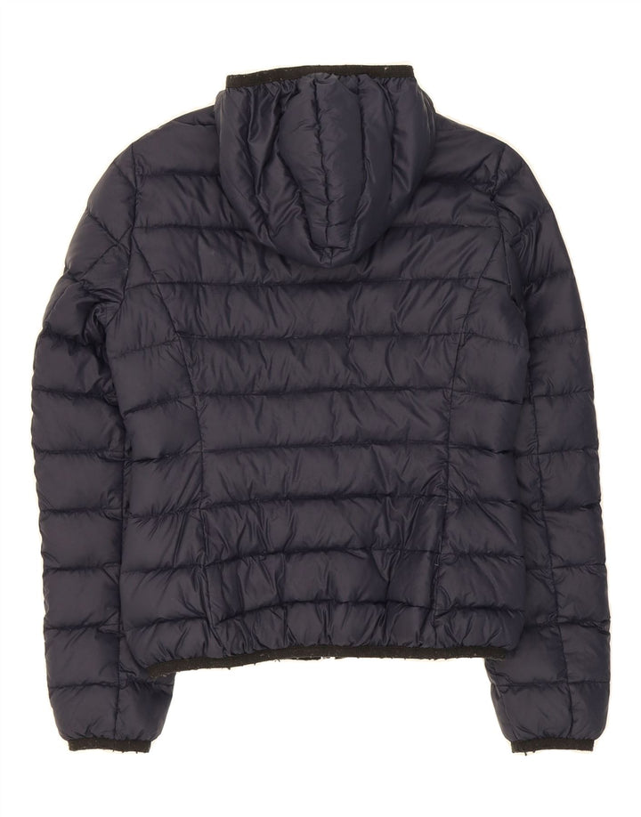 NAPAPIJRI Womens Hooded Padded Jacket UK 10 Small Navy Blue Polyamide Vintage Napapijri and Second-Hand Napapijri from Messina Hembry 