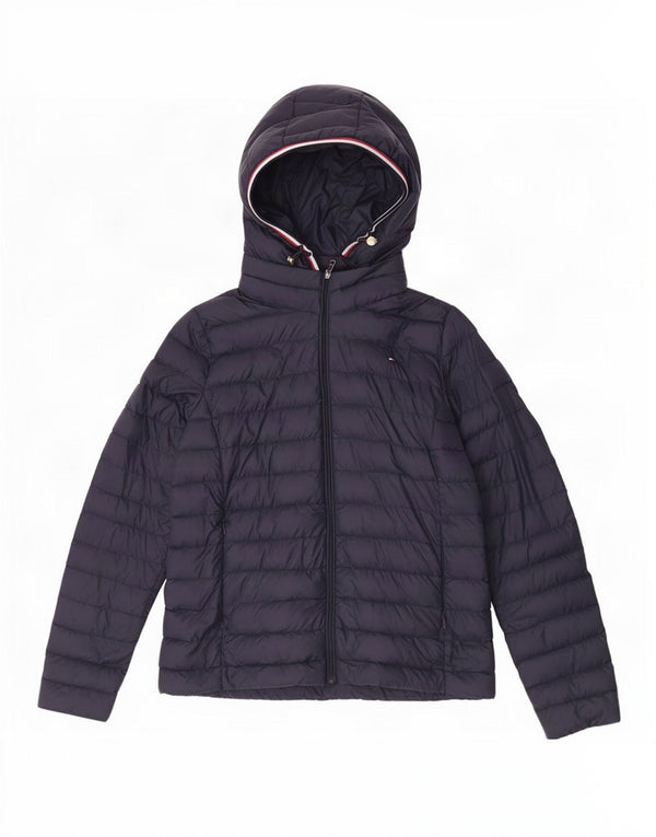 Damska ocieplana kurtka z kapturem Tommy Hilfiger UK 6 XS Granatowa, poliamidowa