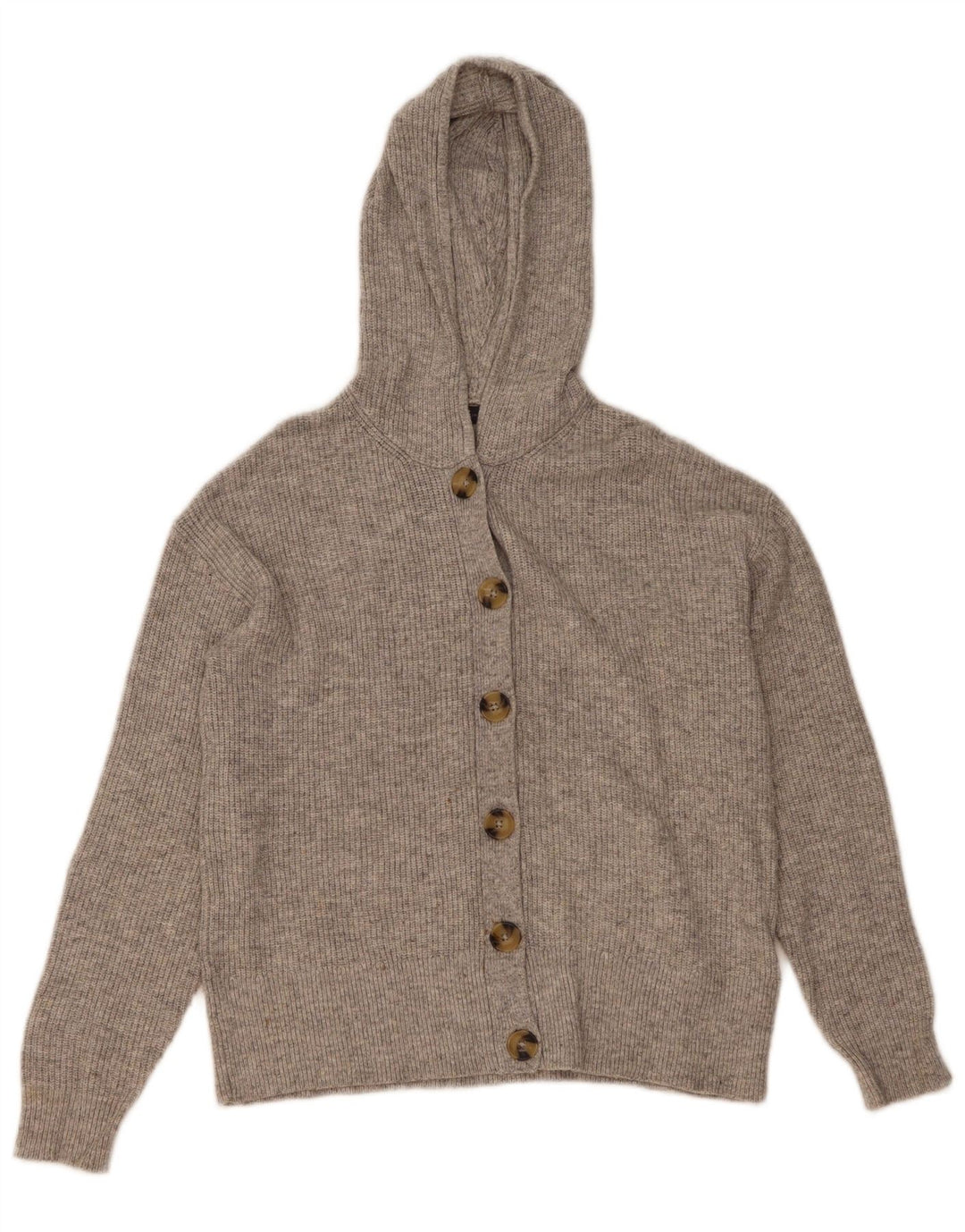 MARKS & SPENCER Damski sweter rozpinany z kapturem, UK 14, średni szary poliester