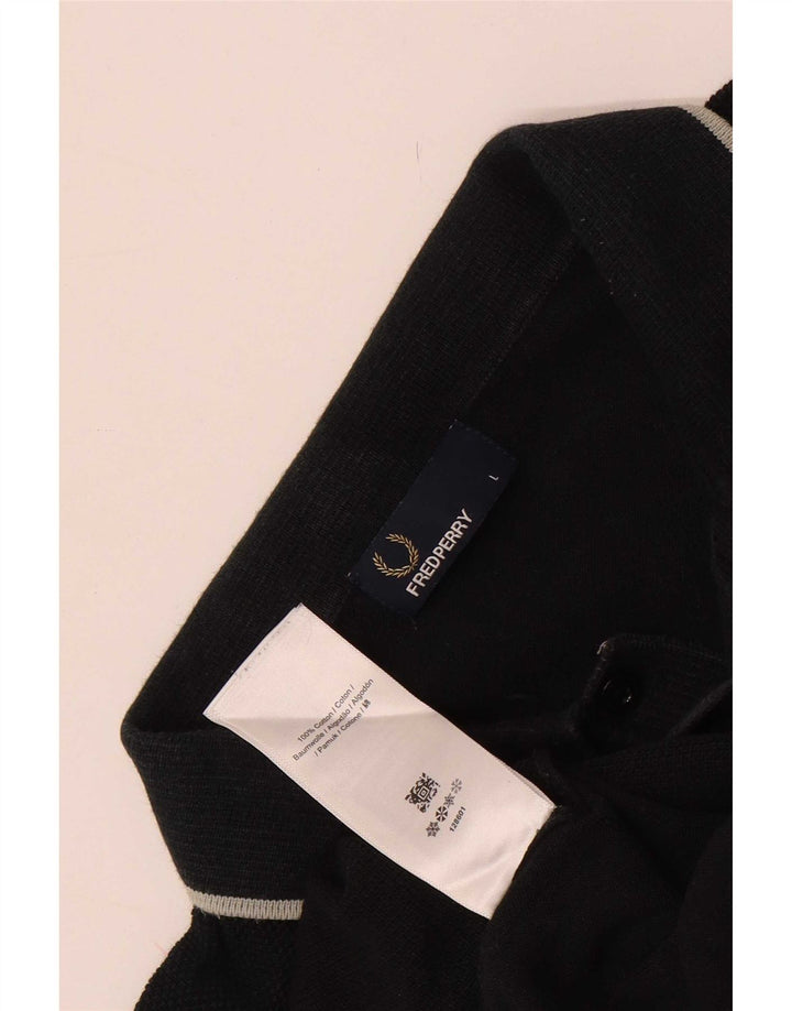 Męska koszulka polo Fred Perry, duża, czarna, bawełniana
