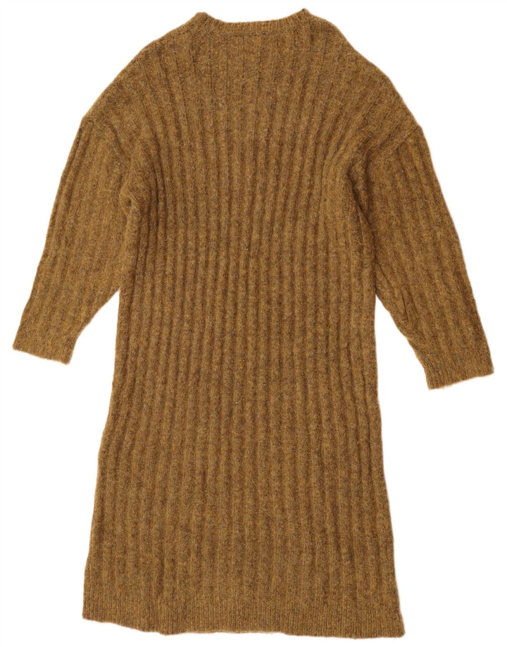 Damska oversize'owa sukienka sweterkowa ZARA UK 14, średni nylon w kolorze khaki