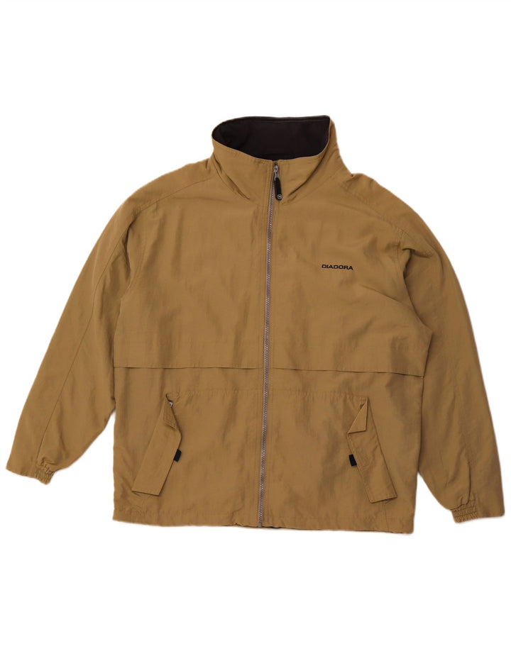 DIADORA Mens Rain Jacket UK 38 Medium Khaki Polyamide
