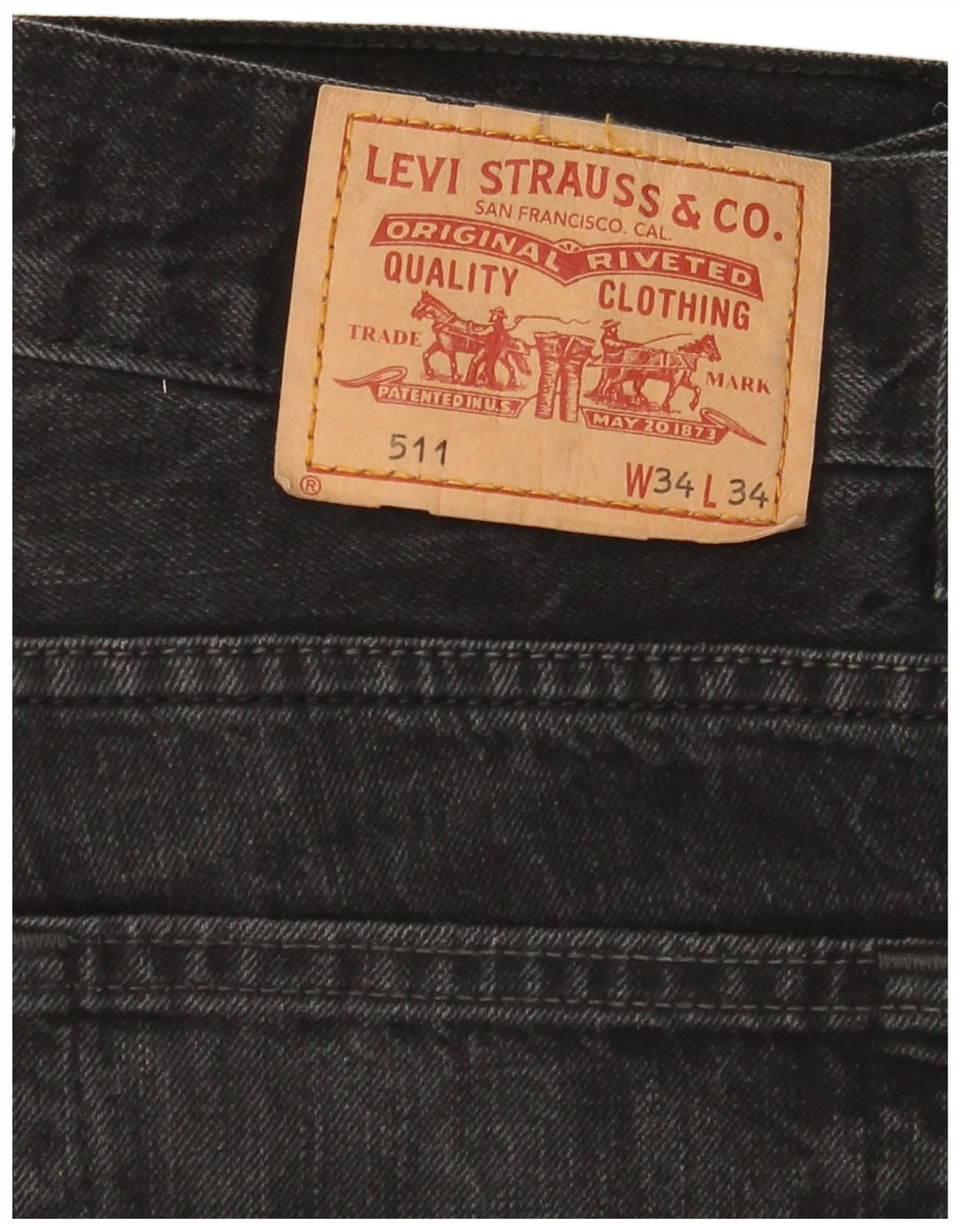 Męskie jeansy Levi's 511 Slim W34 L34 Czarna bawełna