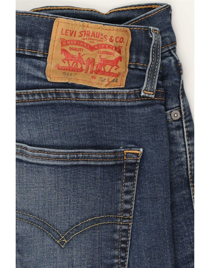 Męskie jeansy Levi's 511 Slim W32 L34 Granatowa bawełna