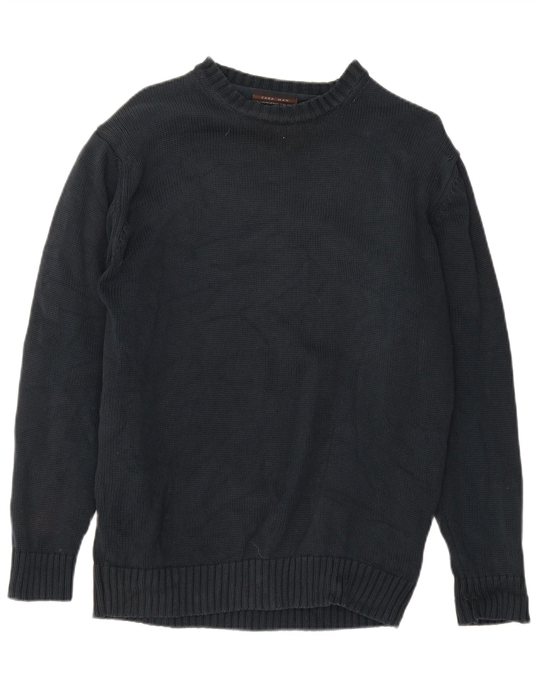 Męski sweter z okrągłym dekoltem Zara XL, czarny
