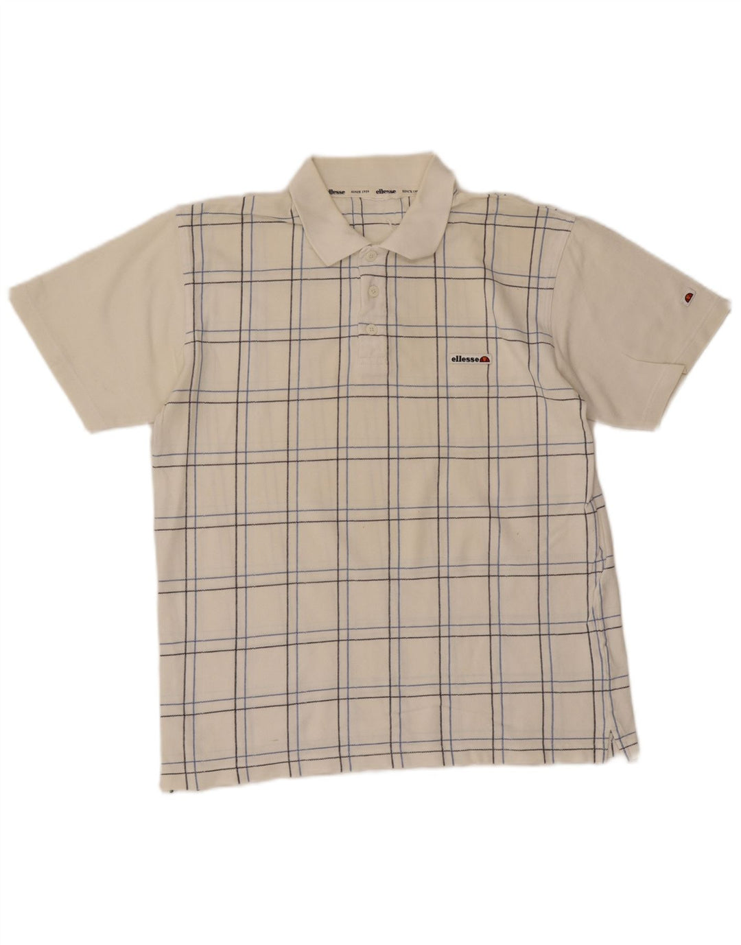 Męska koszulka polo Ellesse, bawełniana w średnią białą kratkę