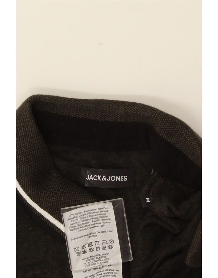 Męska koszulka polo JACK & JONES, bawełniana w średnie zielone paski