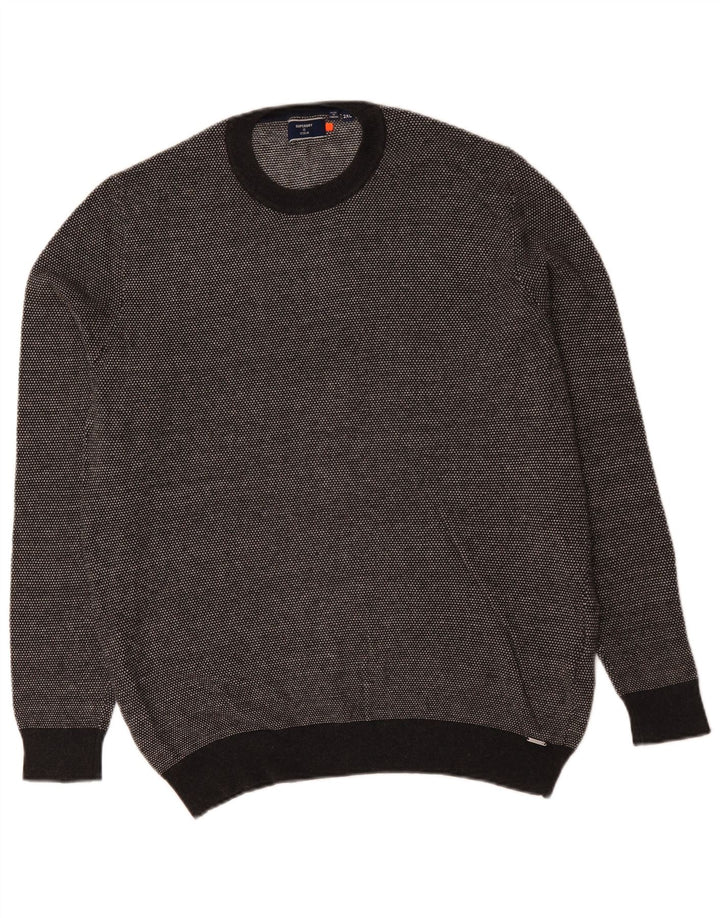 SUPERDRY Męski sweter z okrągłym dekoltem, 2XL, szara bawełna