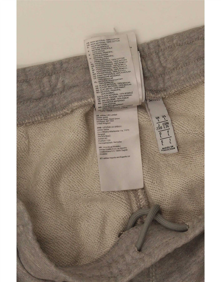Męskie spodenki sportowe Adidas, duże, szare, bawełniane w paski