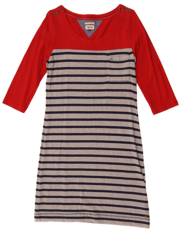 Damska sukienka basic z rękawem 3/4 Tommy Hilfiger UK 12 w średnie czerwone paski