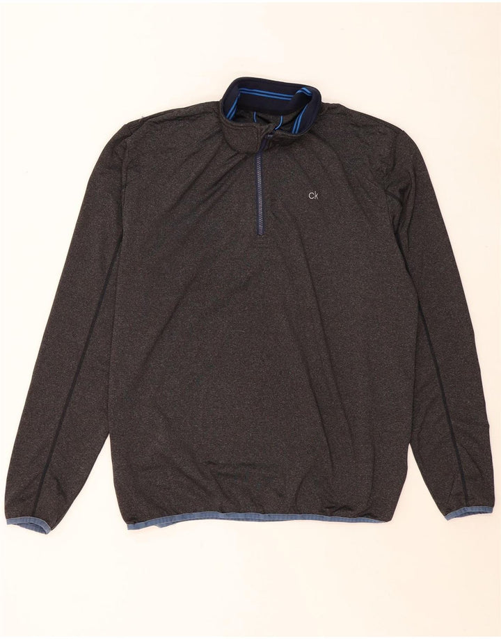 Męski dres CALVIN KLEIN z zamkiem błyskawicznym i bluzą XL, szary poliester
