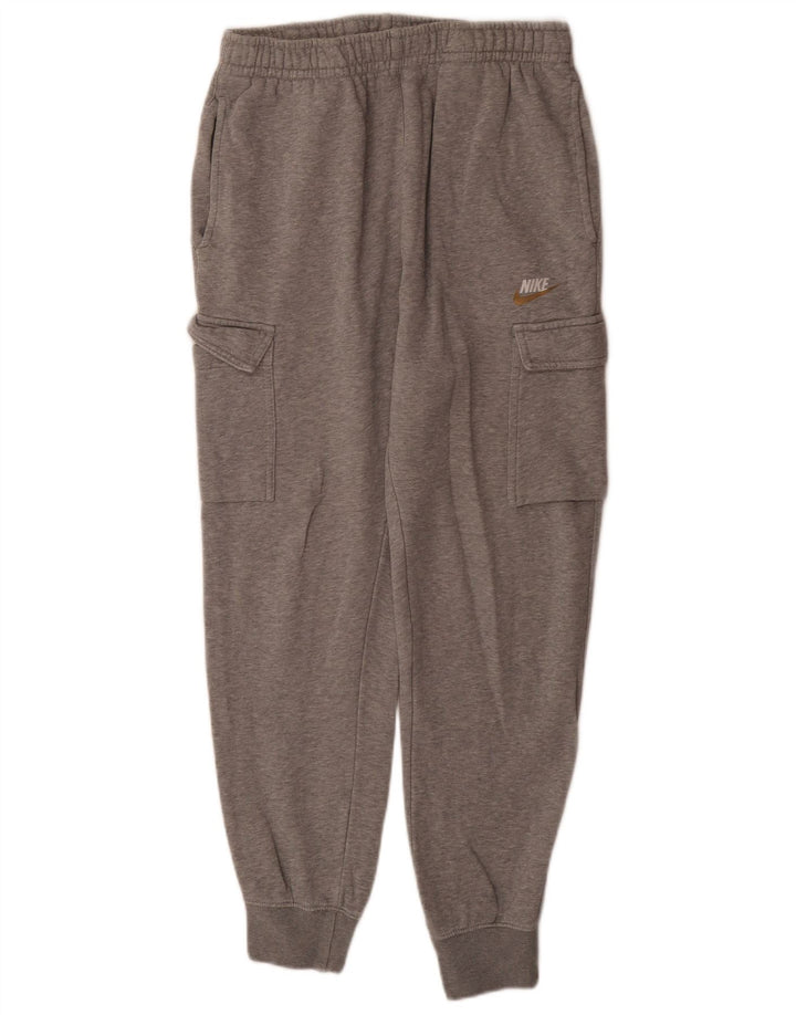 Męskie spodnie dresowe Nike Cargo, małe, szare, nakrapiane, bawełniane