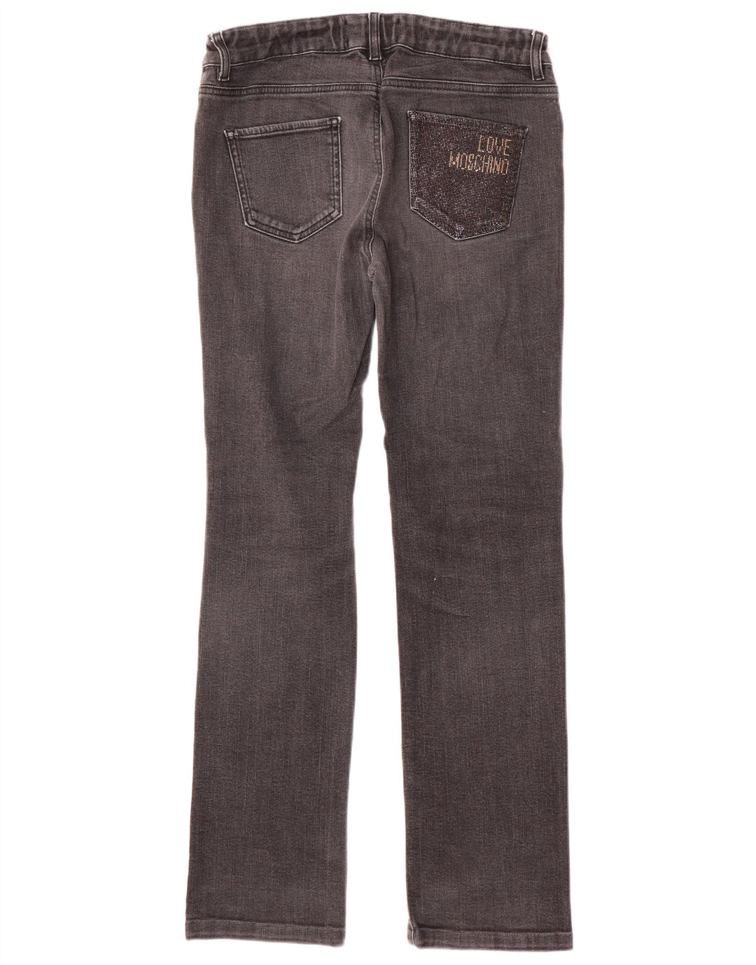 MOSCHINO Damskie proste dżinsy W30 L31 Czarna bawełna