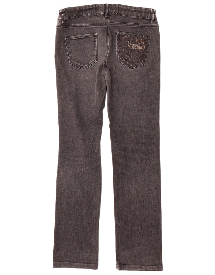 MOSCHINO Damskie proste dżinsy W30 L31 Czarna bawełna