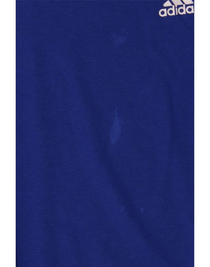 Adidas Chłopięcy T-shirt Top 7-8 Lat Niebieski Bawełniany