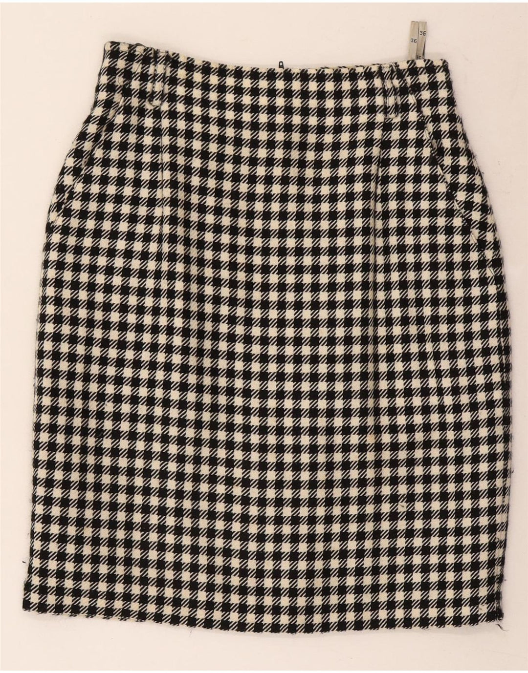 Damska spódnica ołówkowa Gerry Weber EU 36 Small W26 Czarna wełna w pepitkę