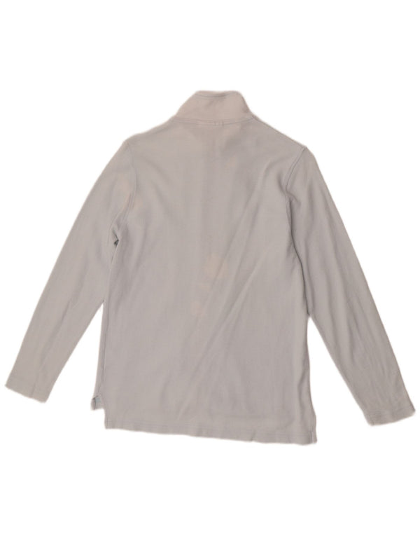 Asics Womens Tracksuit Top Jacket UK 12 Medium Blue Cotton