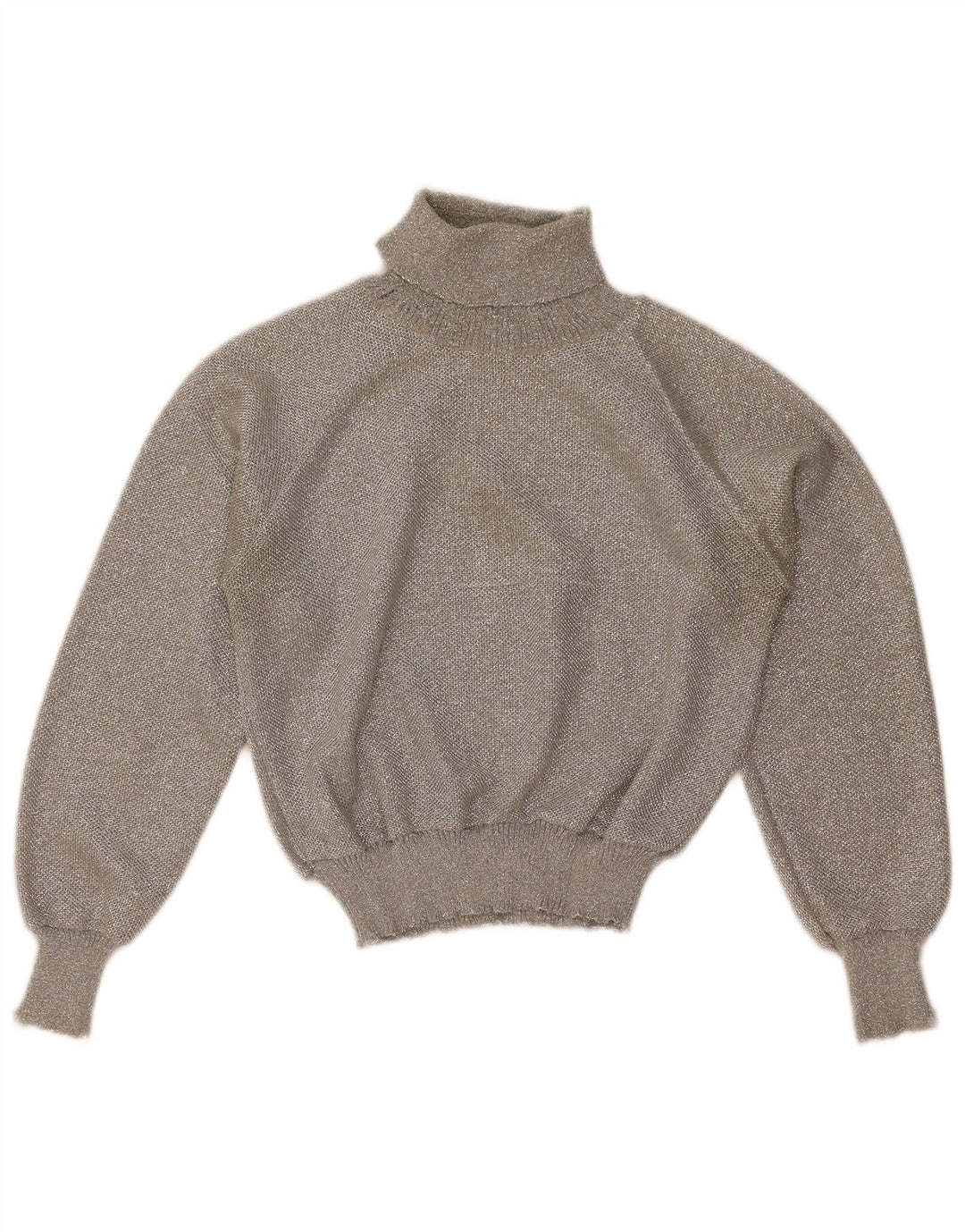 Sweter damski w stylu vintage z okrągłym dekoltem UK 12, średni szary