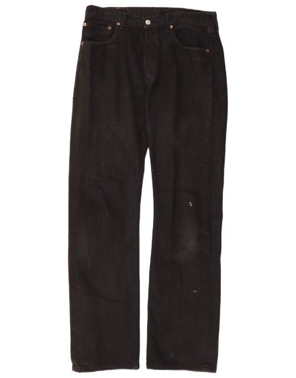 Męskie dżinsy Levi's 501 Straight W32 L34 Czarna bawełna