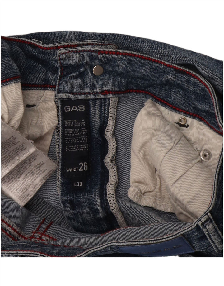 Damskie jeansy Gas Slim W26 L30 Niebieskie bawełniane